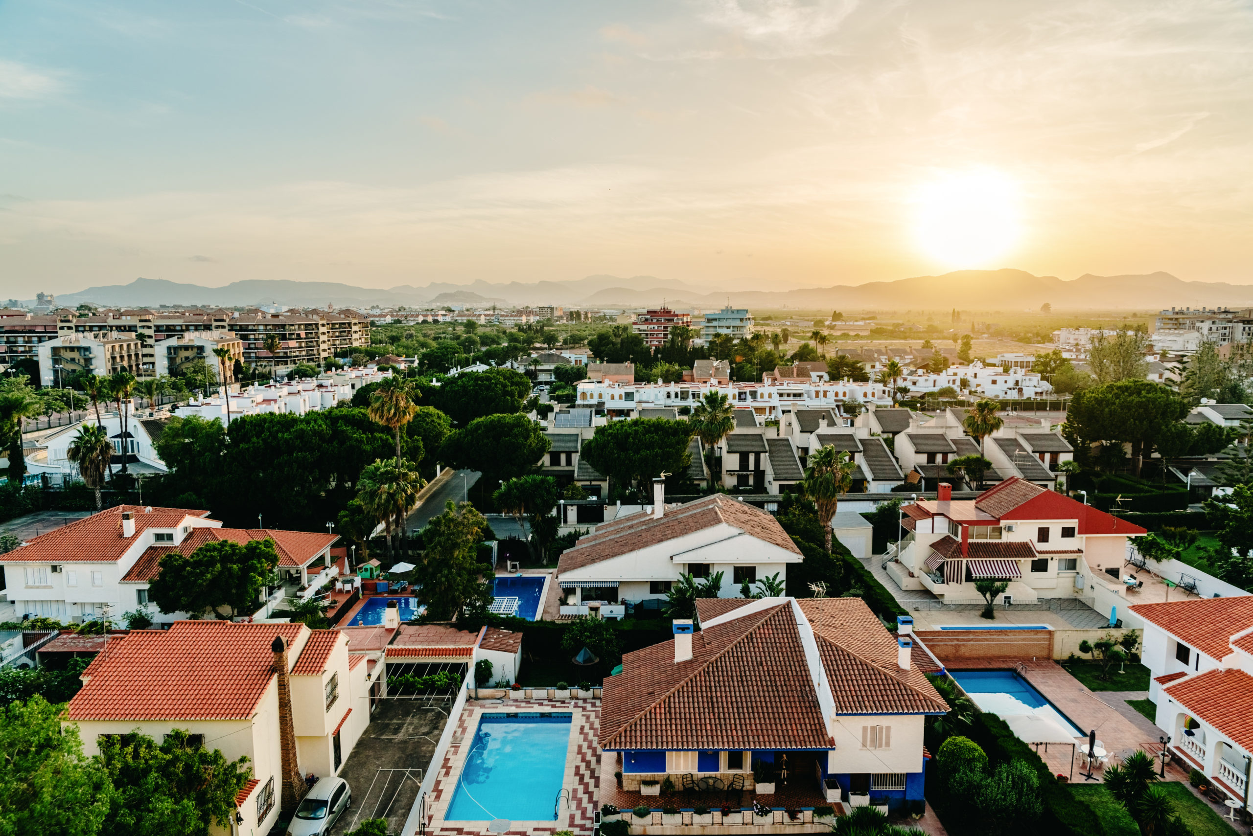 Vista aérea de urbanización